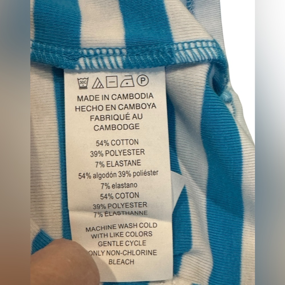 NWT Michael Kors Striped Sleeveless shift Dress Turquoise and White Stripes XS - Picture 3 of 5